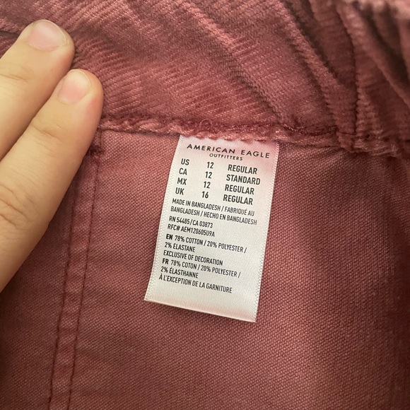 Burgundy Corduroy High Waisted Skirt - Picture 4 of 5